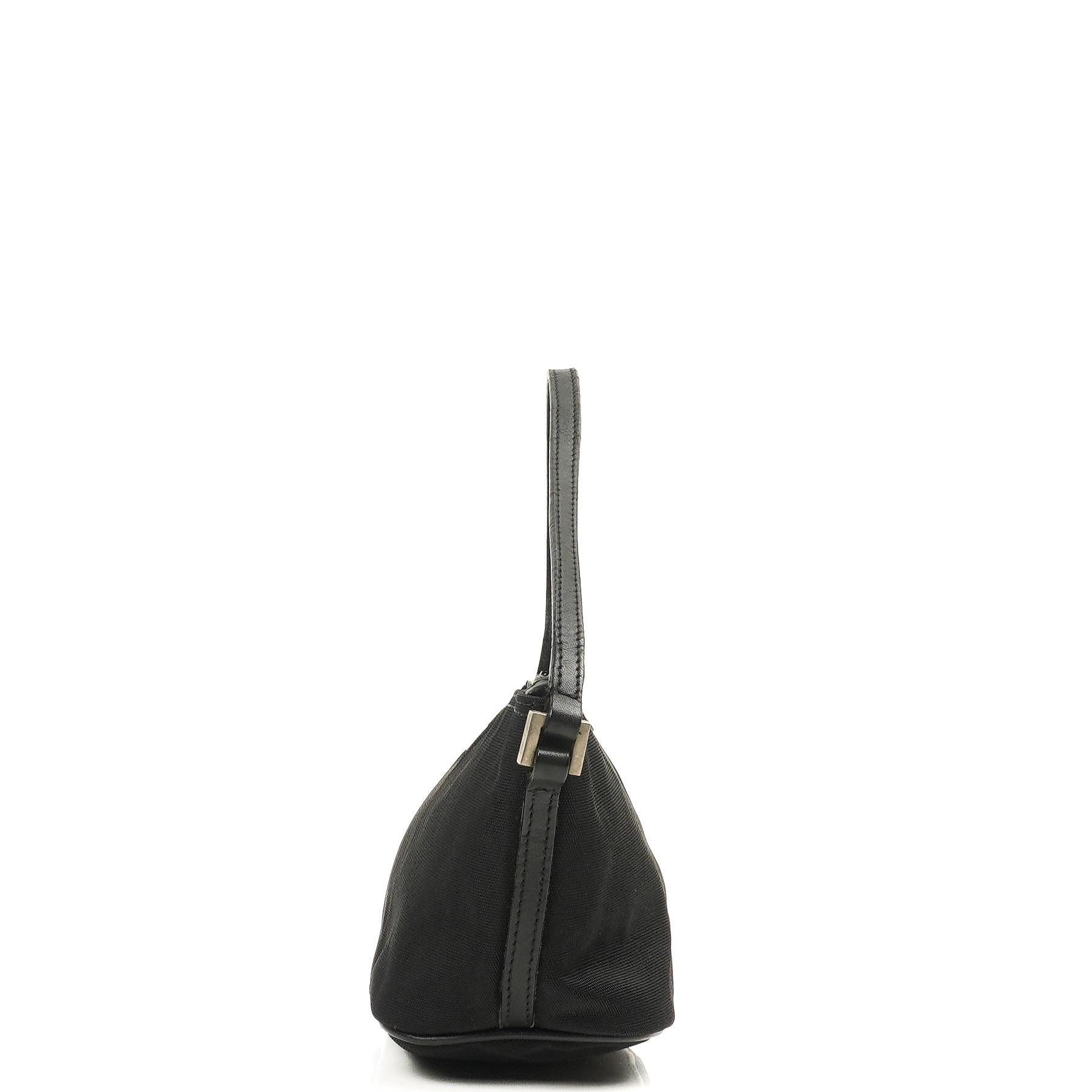 Gucci Mini Baguette Pochette Boot Schwarz Canvas Tasche