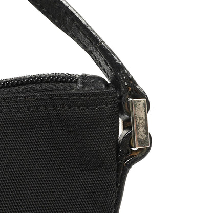 Gucci Mini Baguette Pochette Boot Schwarz Canvas Tasche