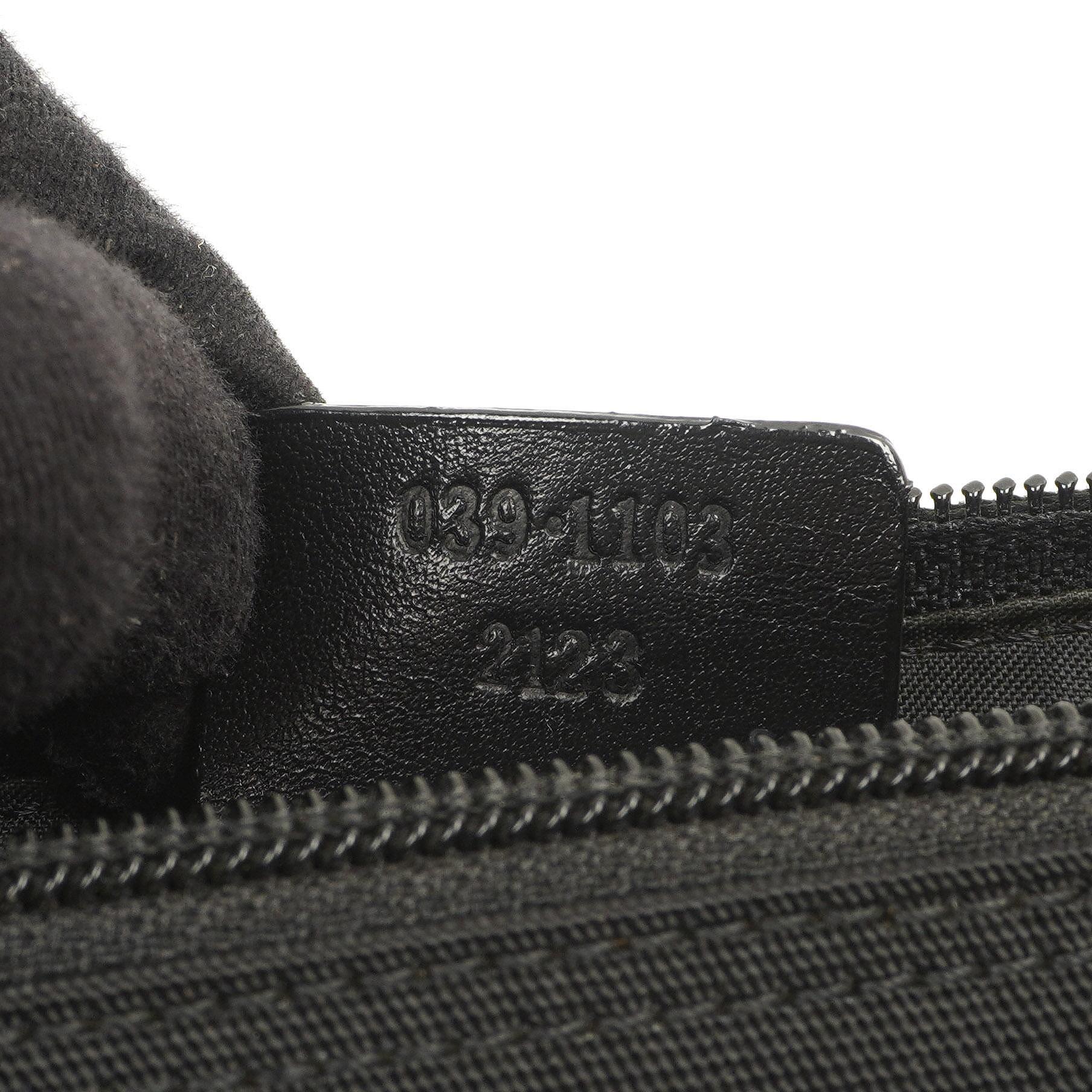 Gucci Mini Baguette Pochette Boot Schwarz Canvas Tasche