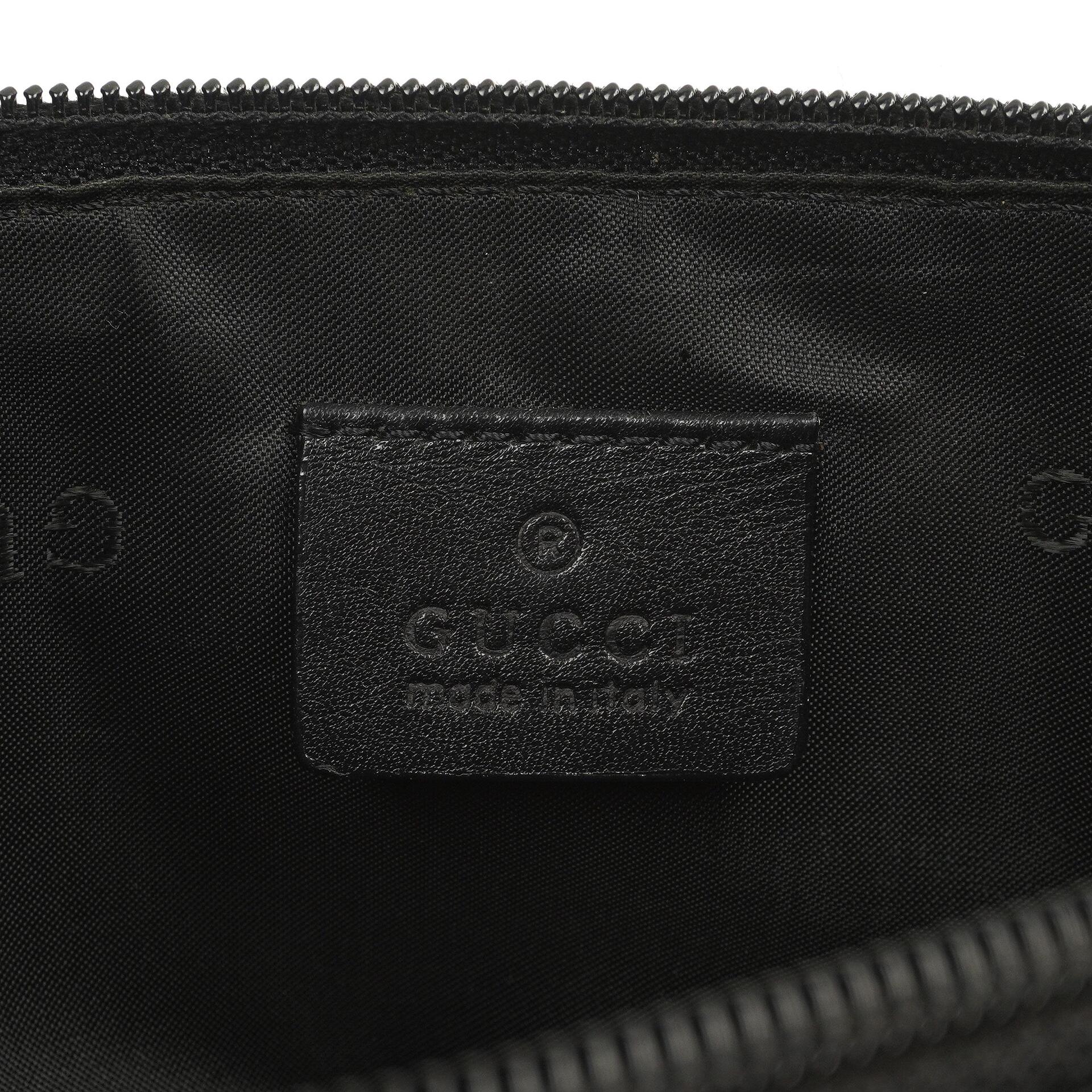 Gucci Mini Baguette Pochette Boot Schwarz Canvas Tasche
