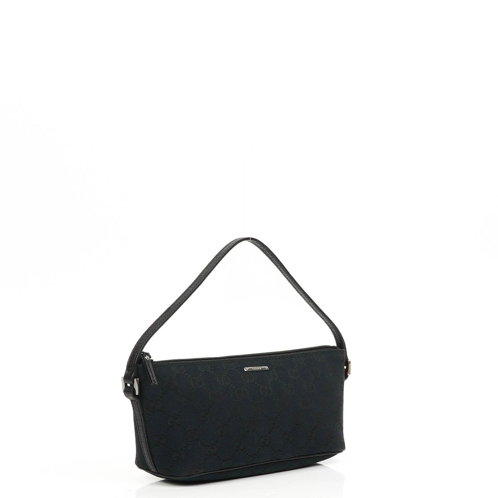 Gucci Mini Baguette Pochette Boot Navy GG Monogram Tasche