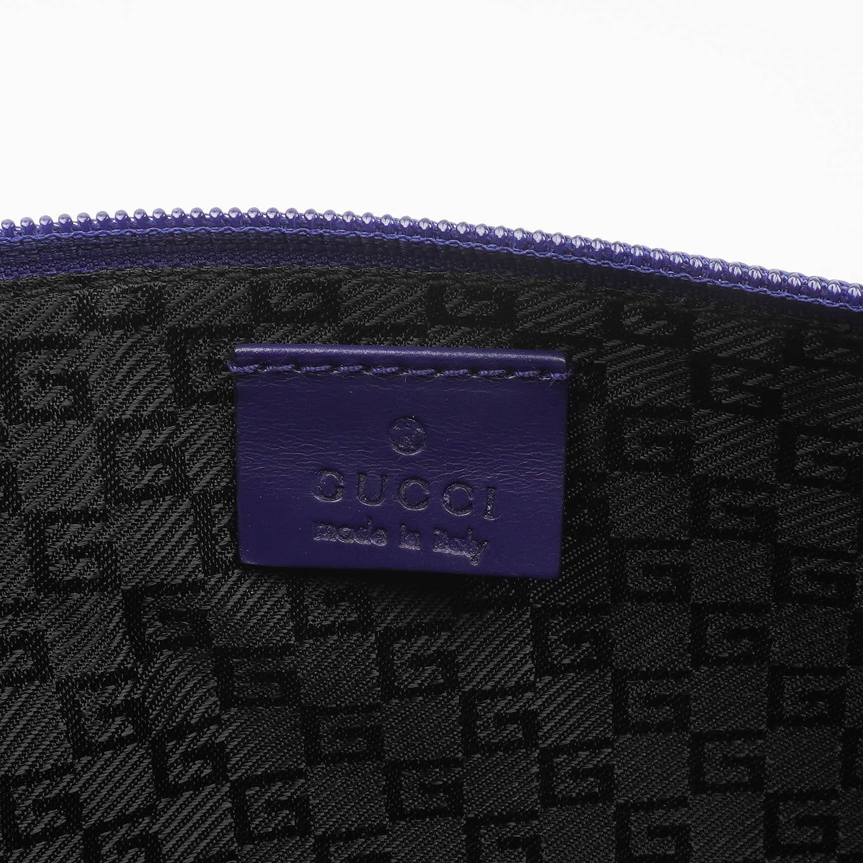 Gucci Mini Baguette Pochette Boot Blue Satin Tasche