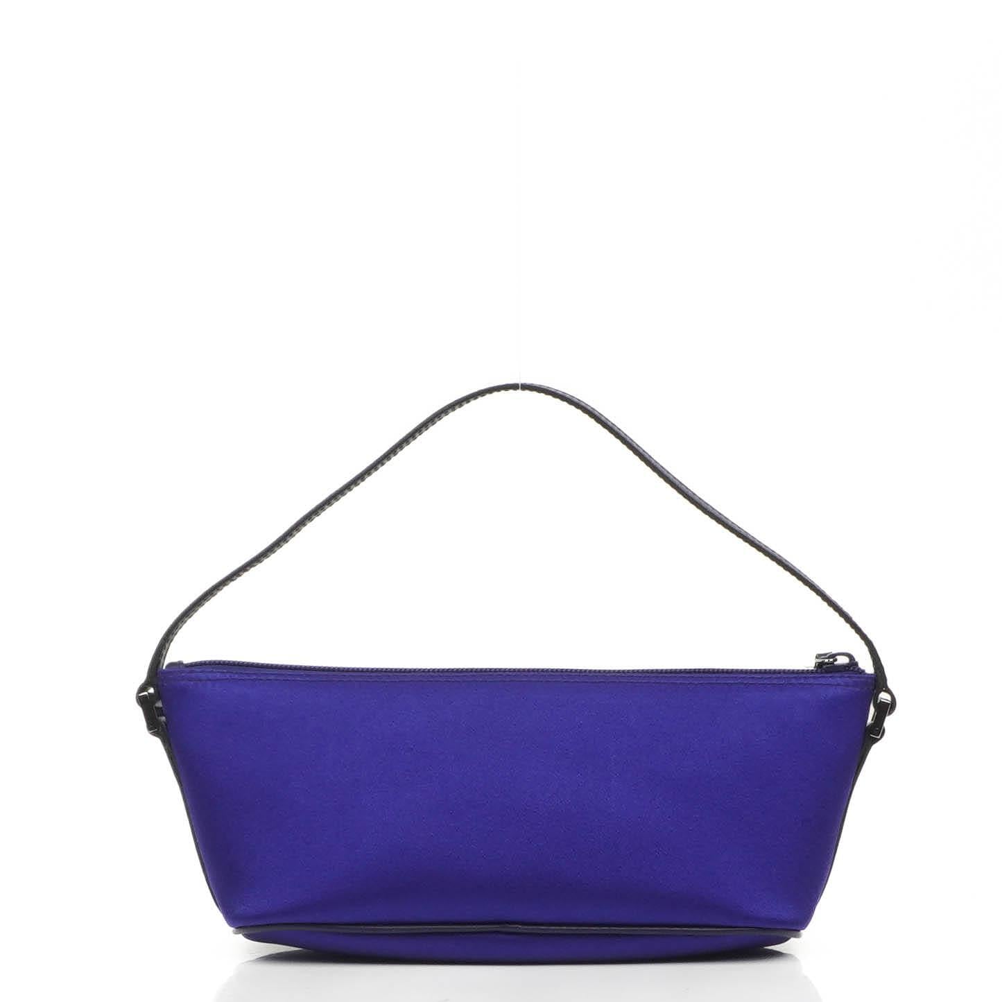 Gucci Mini Baguette Pochette Boot Blue Satin Tasche