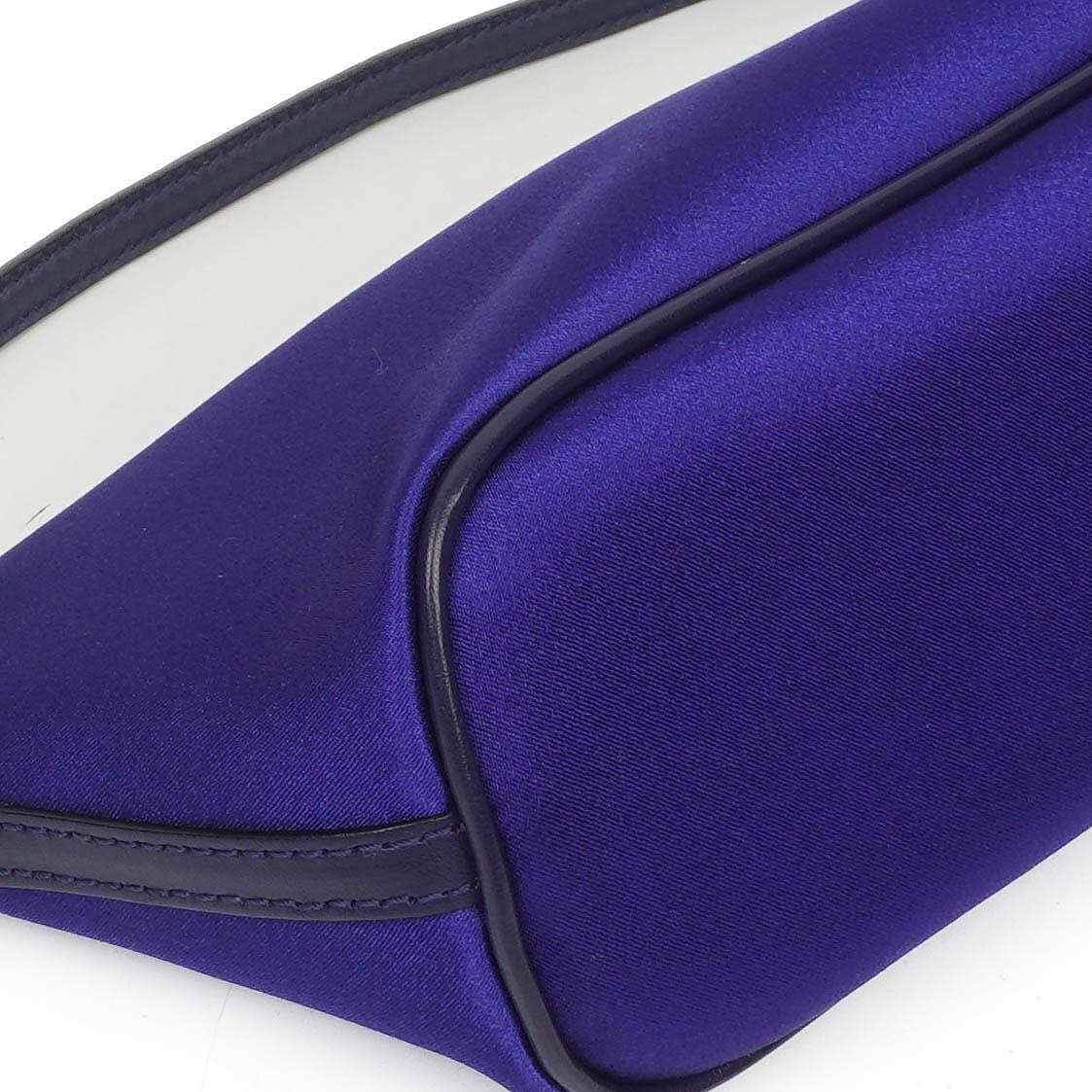 Gucci Mini Baguette Pochette Boot Blue Satin Tasche