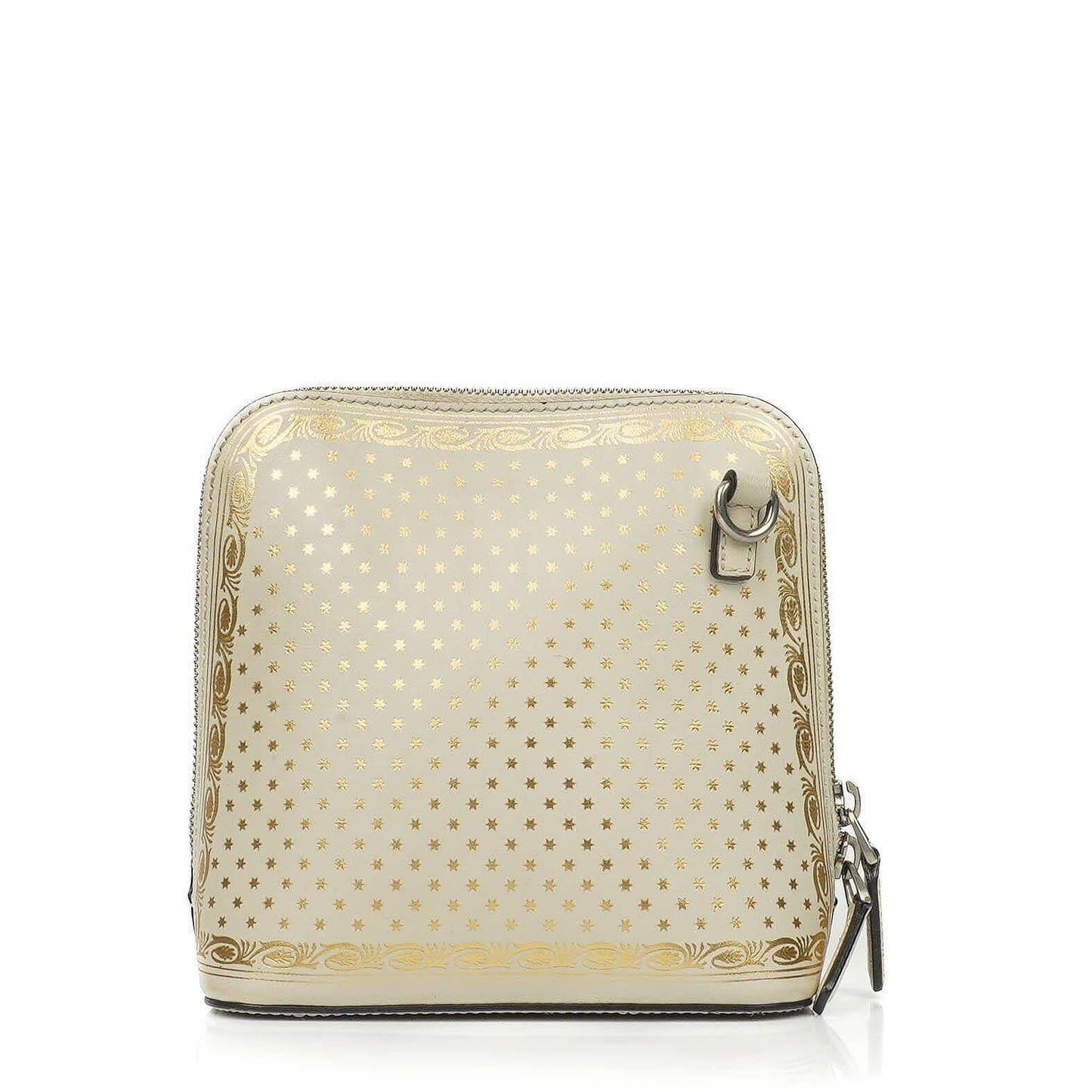 Gucci Mini Guccy Moon Steller Dome Crossbody-Tasche aus Kalbsleder in Weiß und Gold
