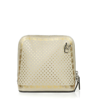 Gucci Mini Guccy Moon Steller Dome Crossbody-Tasche aus Kalbsleder in Weiß und Gold