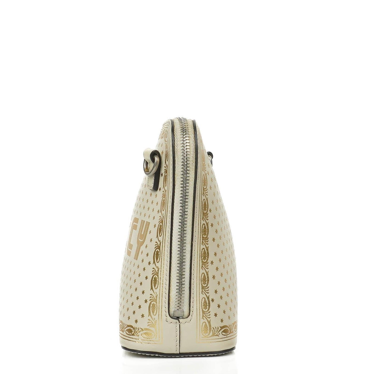 Gucci Mini Guccy Moon Steller Dome Crossbody-Tasche aus Kalbsleder in Weiß und Gold