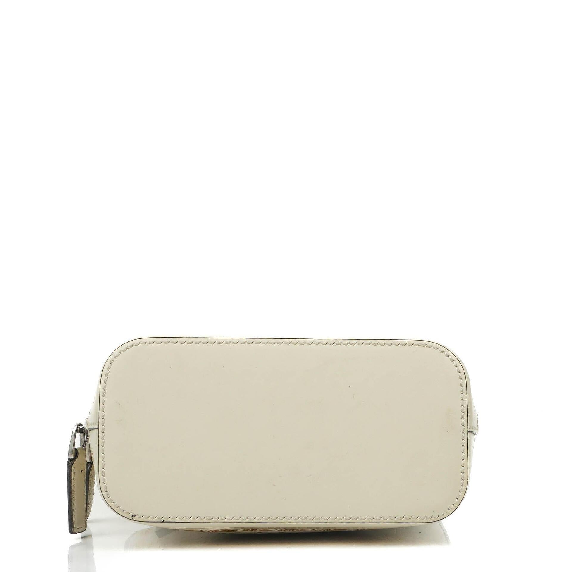 Gucci Mini Guccy Moon Steller Dome Crossbody-Tasche aus Kalbsleder in Weiß und Gold