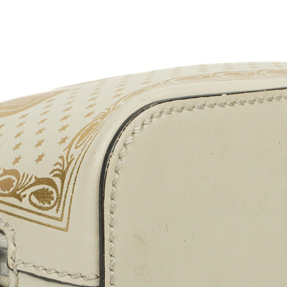 Gucci Mini Guccy Moon Steller Dome Crossbody-Tasche aus Kalbsleder in Weiß und Gold