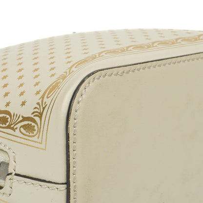 Gucci Mini Guccy Moon Steller Dome Crossbody-Tasche aus Kalbsleder in Weiß und Gold