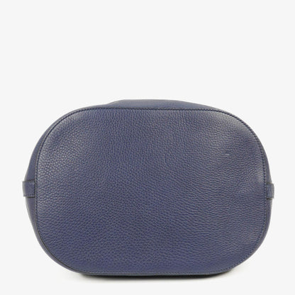 Gucci Miss Bamboo Genarbtes Blaues Kalbsleder Bucket Tasche