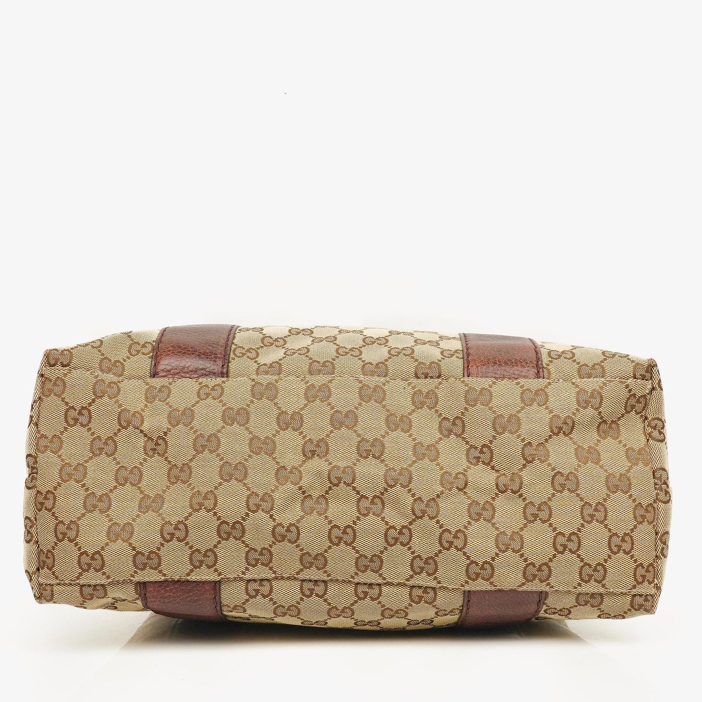 Gucci Monogram Tasche mit Bambus und geflochtenen Griffen