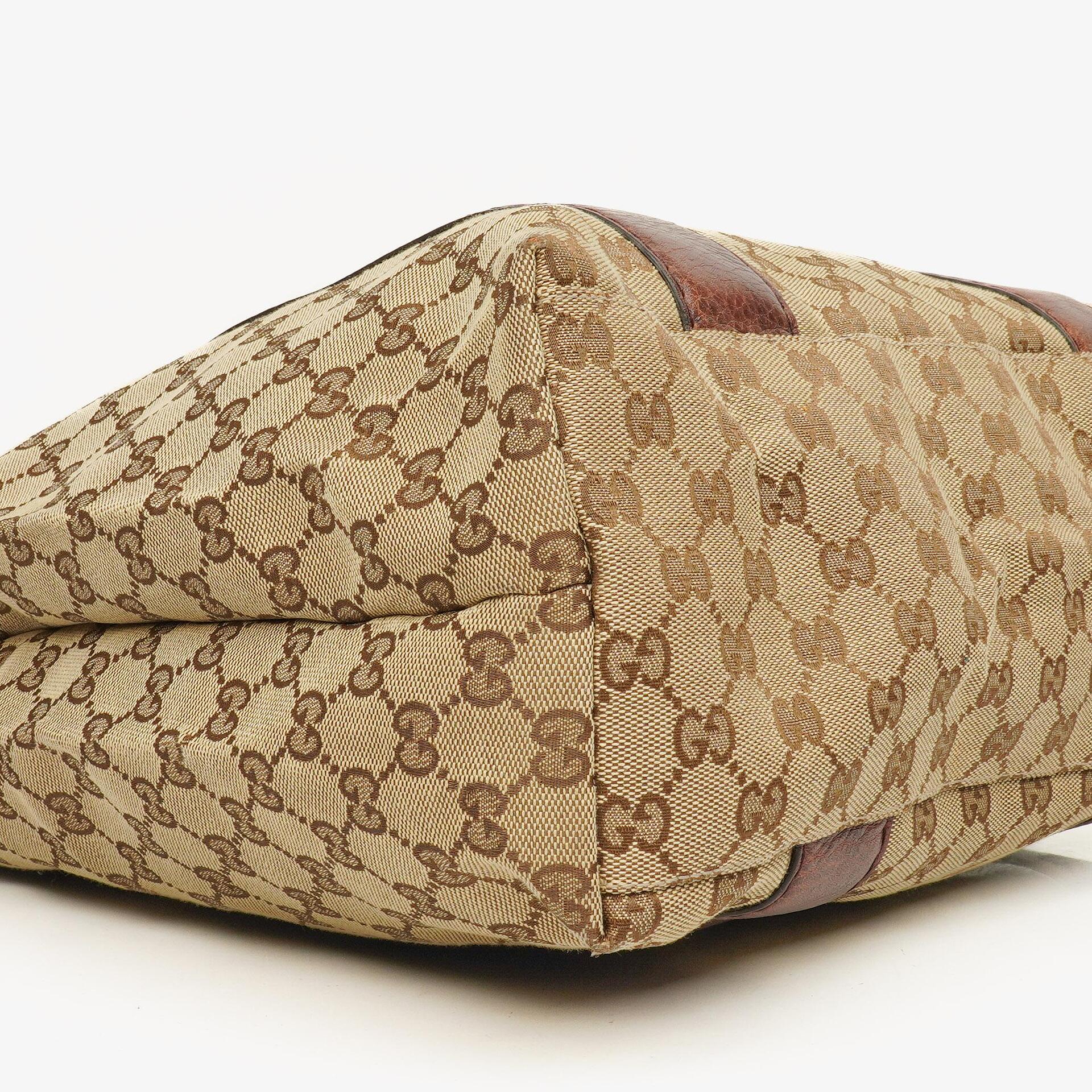 Gucci Monogram Tasche mit Bambus und geflochtenen Griffen