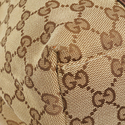 Gucci Monogram Tasche mit Bambus und geflochtenen Griffen