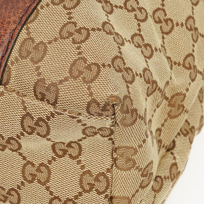 Gucci Monogram Tasche mit Bambus und geflochtenen Griffen