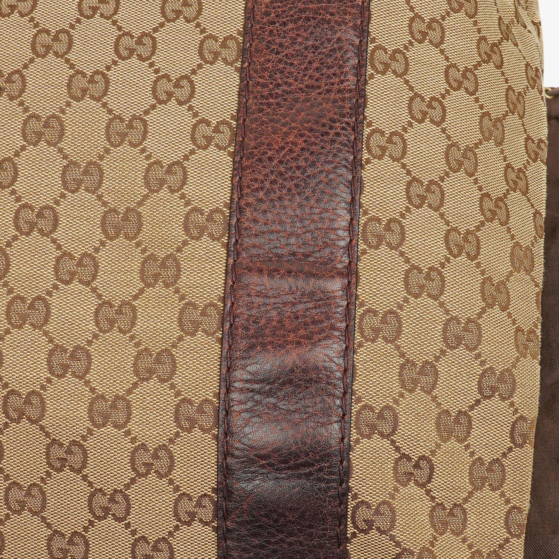 Gucci Monogram Tasche mit Bambus und geflochtenen Griffen