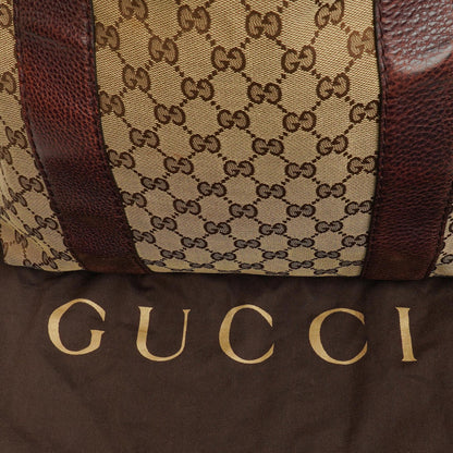 Gucci Monogram Tasche mit Bambus und geflochtenen Griffen