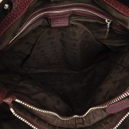 Gucci Monogram Tasche mit Bambus und geflochtenen Griffen