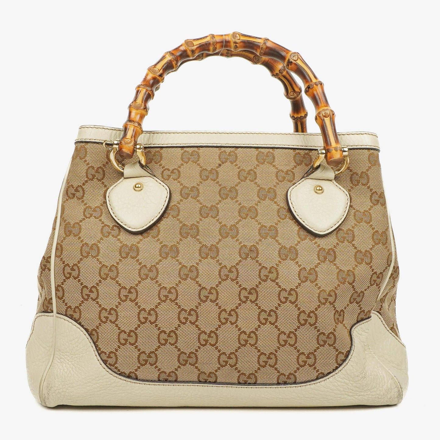 Gucci Diana Tragetasche mit Bambus-Griff aus elfenbeinfarbenem Monogram Canvas