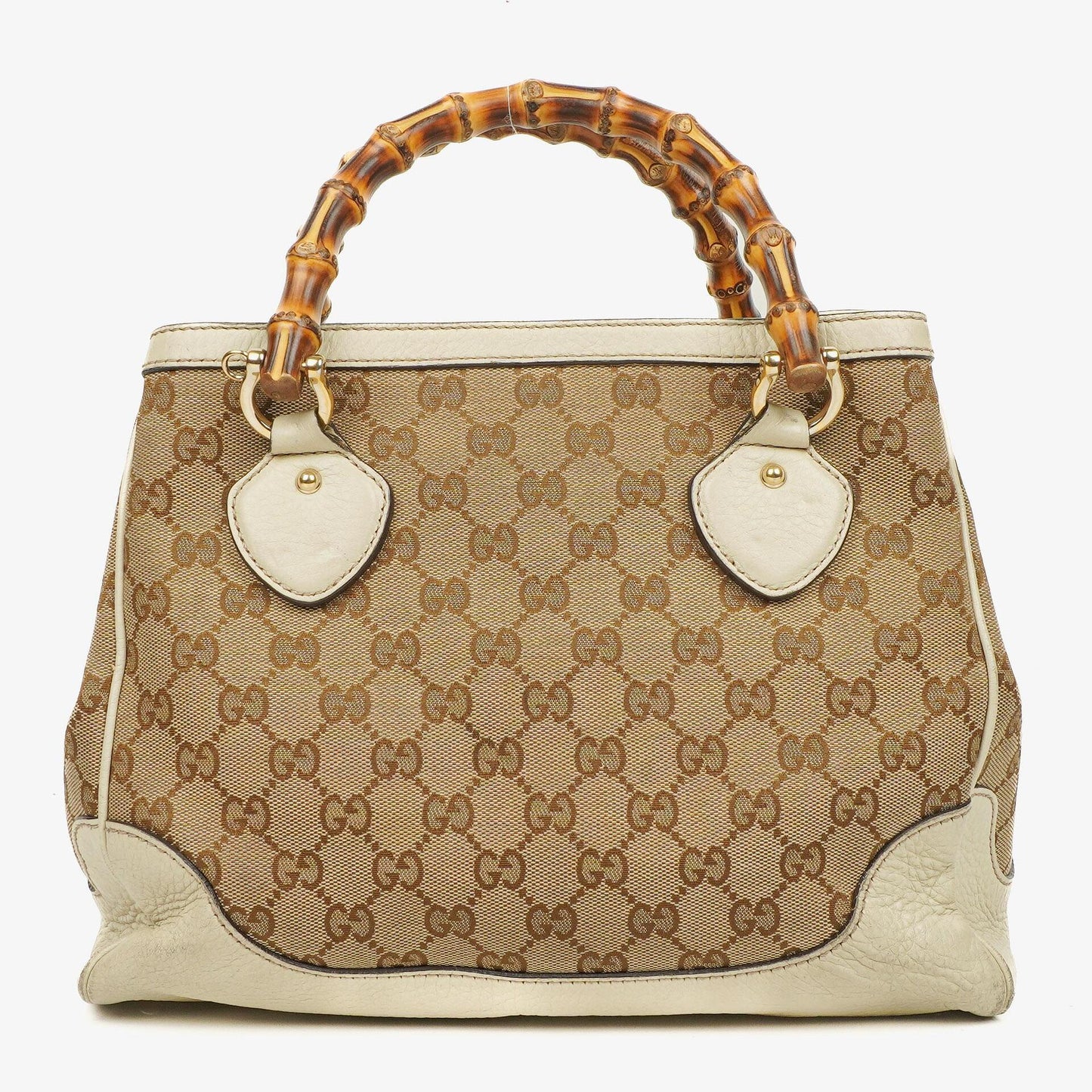 Gucci Diana Tragetasche mit Bambus-Griff aus elfenbeinfarbenem Monogram Canvas