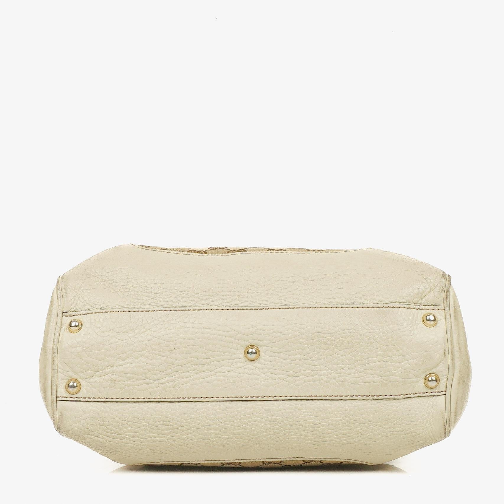 Gucci Diana Tragetasche mit Bambus-Griff aus elfenbeinfarbenem Monogram Canvas