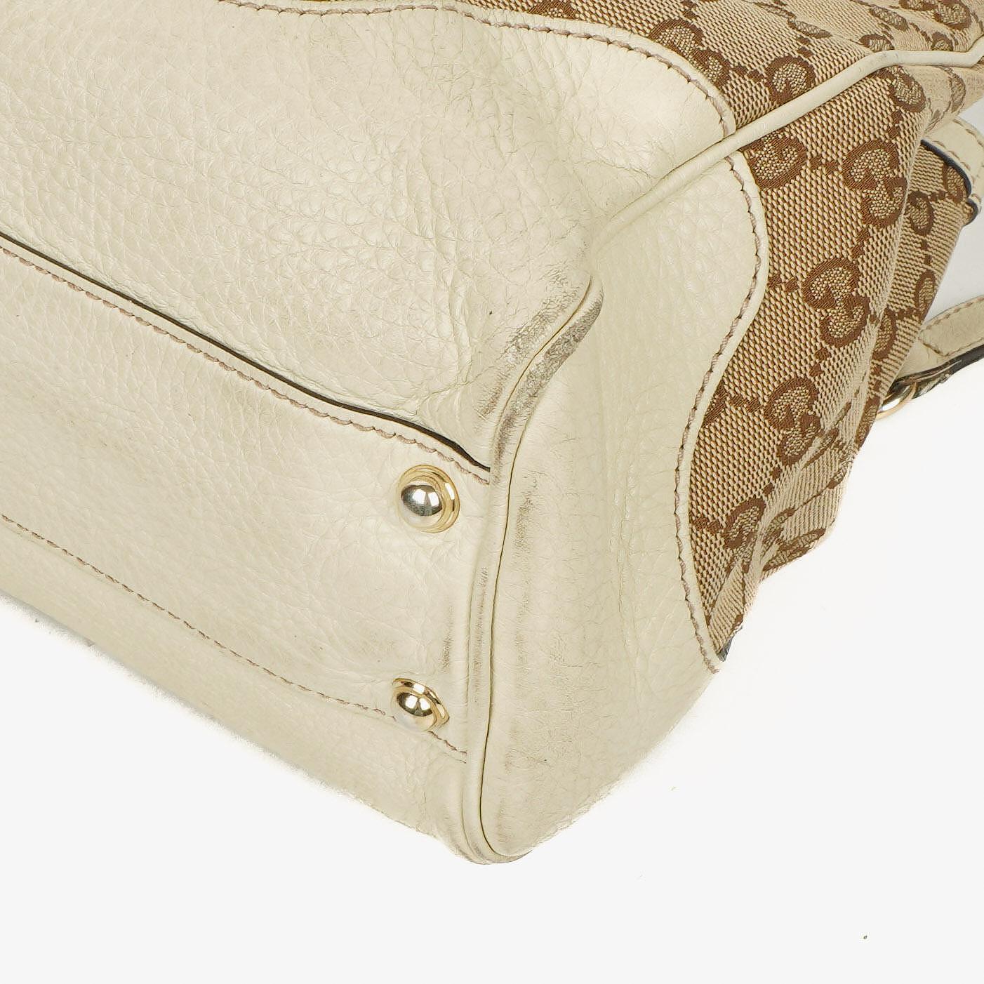 Gucci Diana Tragetasche mit Bambus-Griff aus elfenbeinfarbenem Monogram Canvas