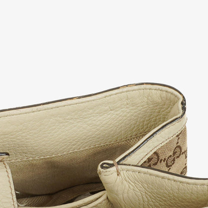 Gucci Diana Tragetasche mit Bambus-Griff aus elfenbeinfarbenem Monogram Canvas
