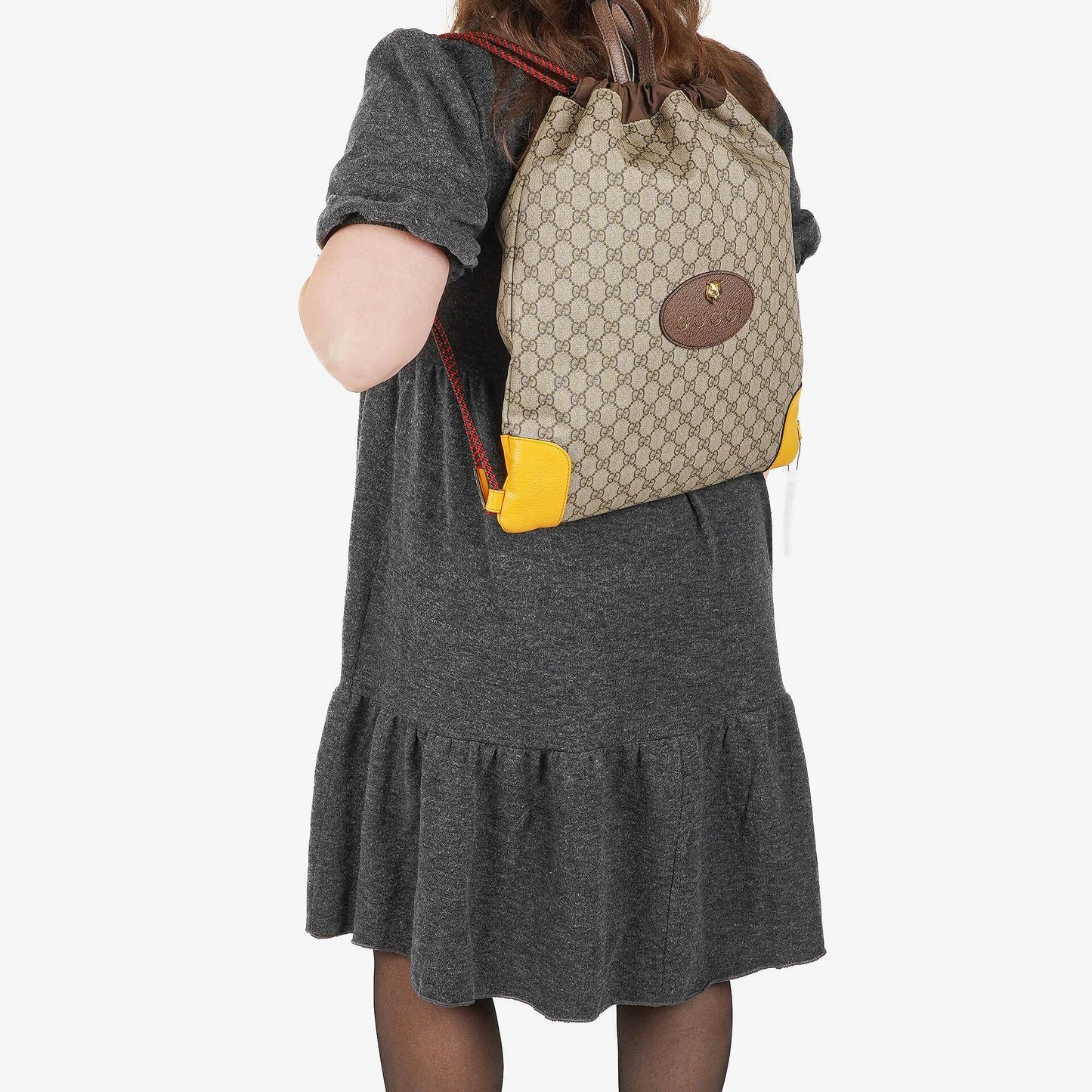 Gucci Neo Vintage Rucksack mit Kordelzug und Henkel
