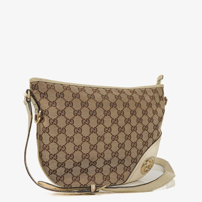 Gucci New Britt mittelgroße Halbmond-Hobo-Tasche mit Monogramm