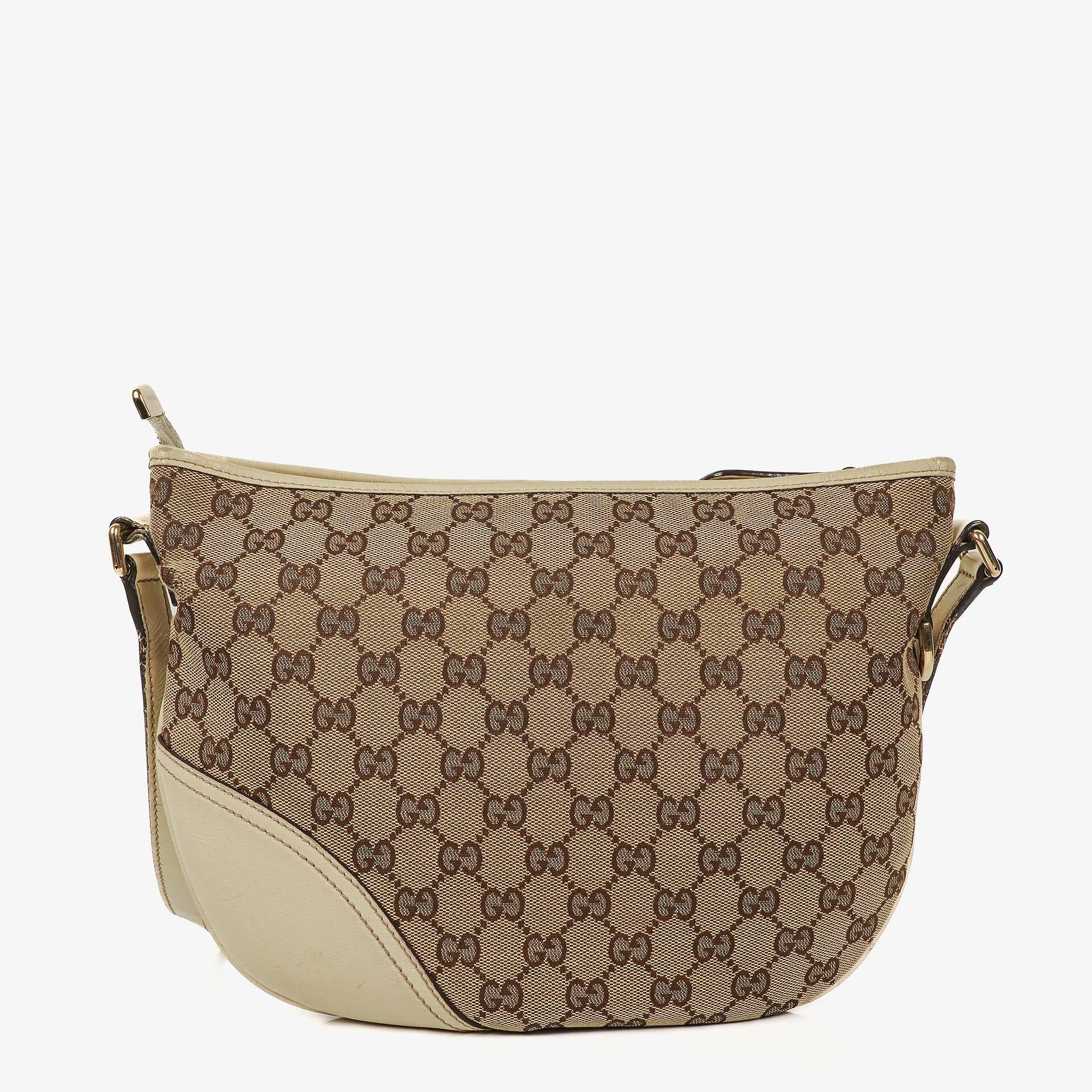 Gucci New Britt mittelgroße Halbmond-Hobo-Tasche mit Monogramm