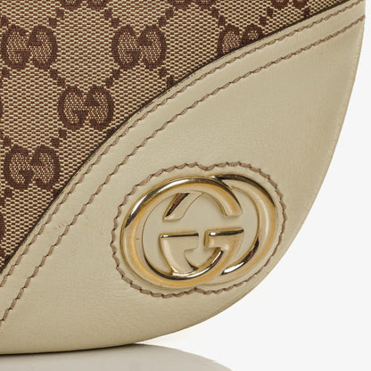 Gucci New Britt mittelgroße Halbmond-Hobo-Tasche mit Monogramm