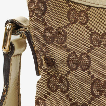 Gucci New Britt mittelgroße Halbmond-Hobo-Tasche mit Monogramm