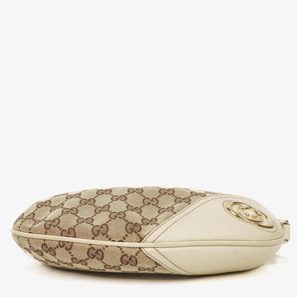 Gucci New Britt mittelgroße Halbmond-Hobo-Tasche mit Monogramm