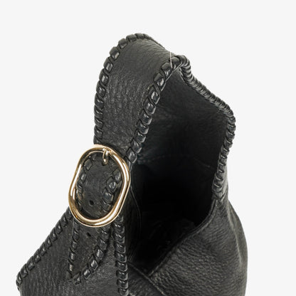Gucci New Jackie Tasche aus schwarzem genarbtem Leder