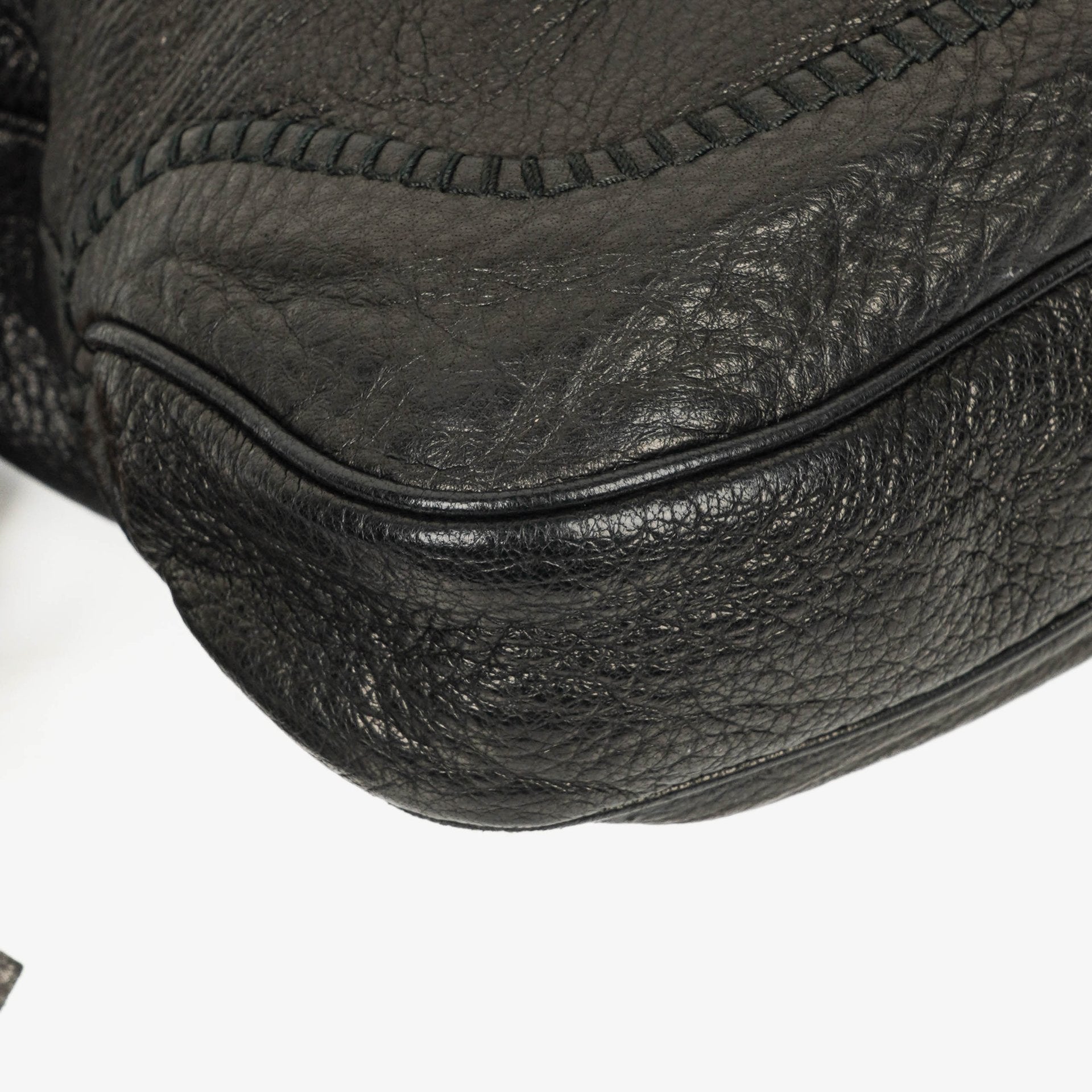 Gucci New Jackie Tasche aus schwarzem genarbtem Leder