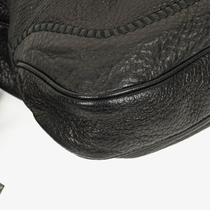 Gucci New Jackie Tasche aus schwarzem genarbtem Leder