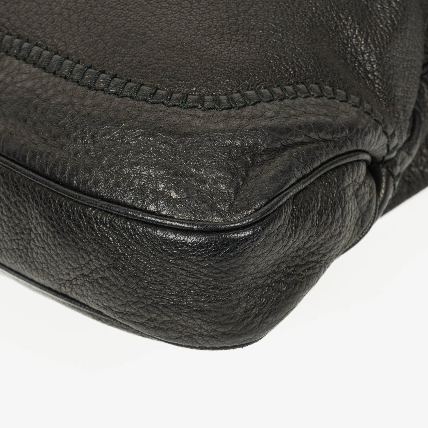 Gucci New Jackie Tasche aus schwarzem genarbtem Leder