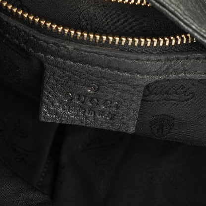Gucci New Jackie Tasche aus schwarzem genarbtem Leder
