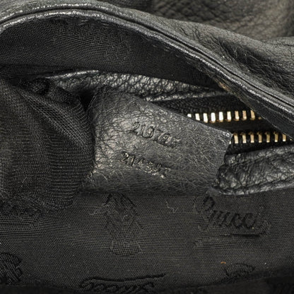 Gucci New Jackie Tasche aus schwarzem genarbtem Leder