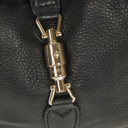 Gucci New Jackie Tasche aus schwarzem genarbtem Leder