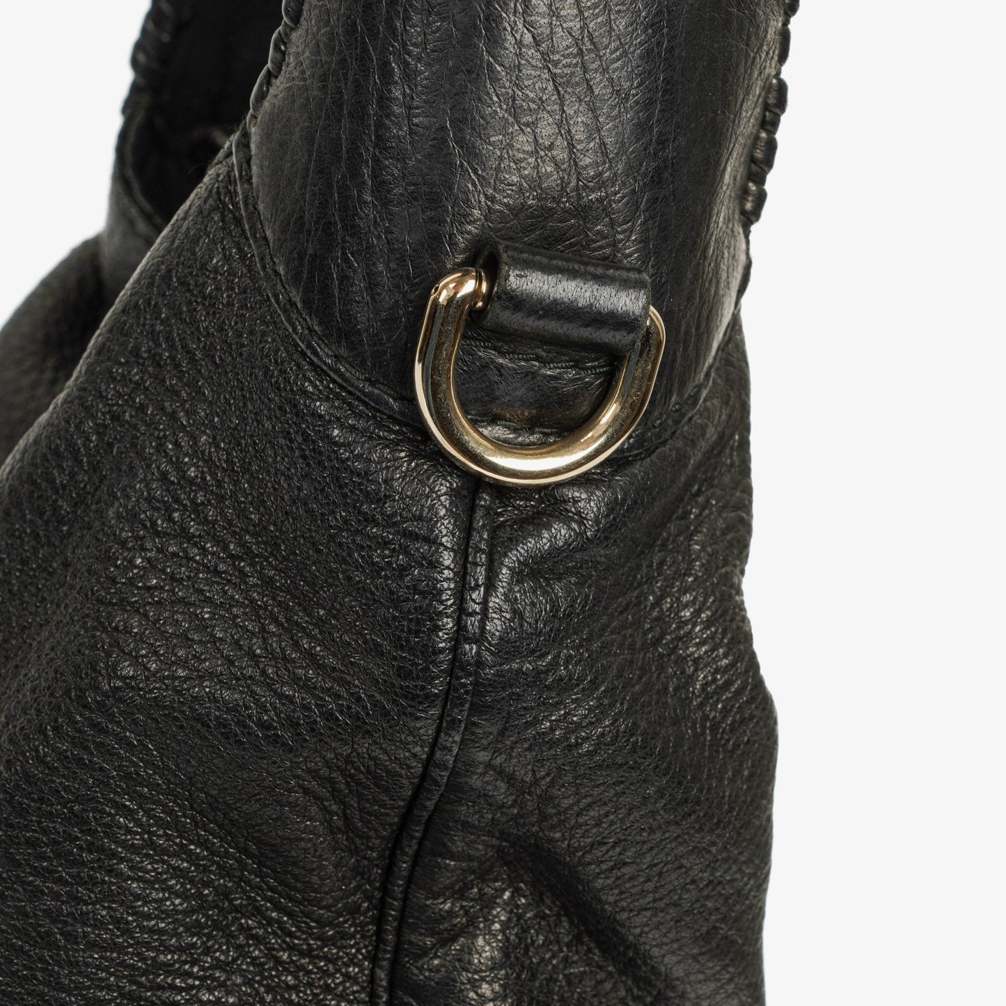Gucci New Jackie Tasche aus schwarzem genarbtem Leder