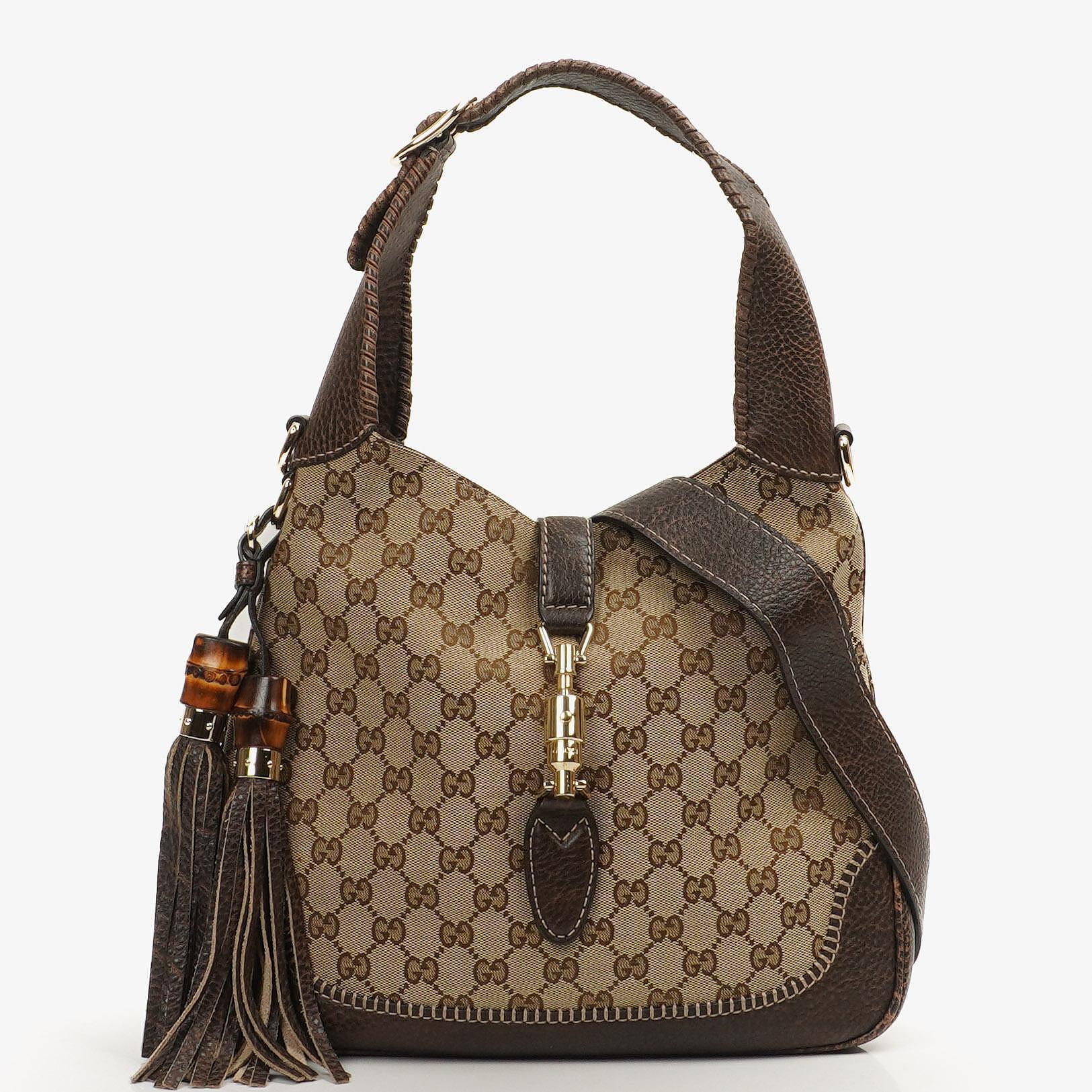 Gucci New Jackie Medium Hobo Bag GG Monogram Braun