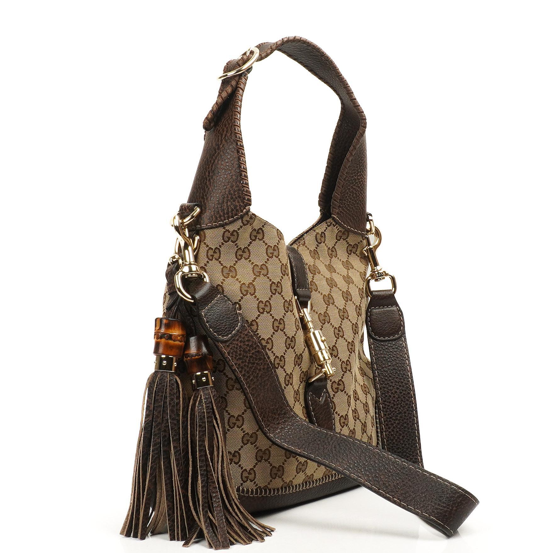 Gucci New Jackie Medium Hobo Bag GG Monogram Braun
