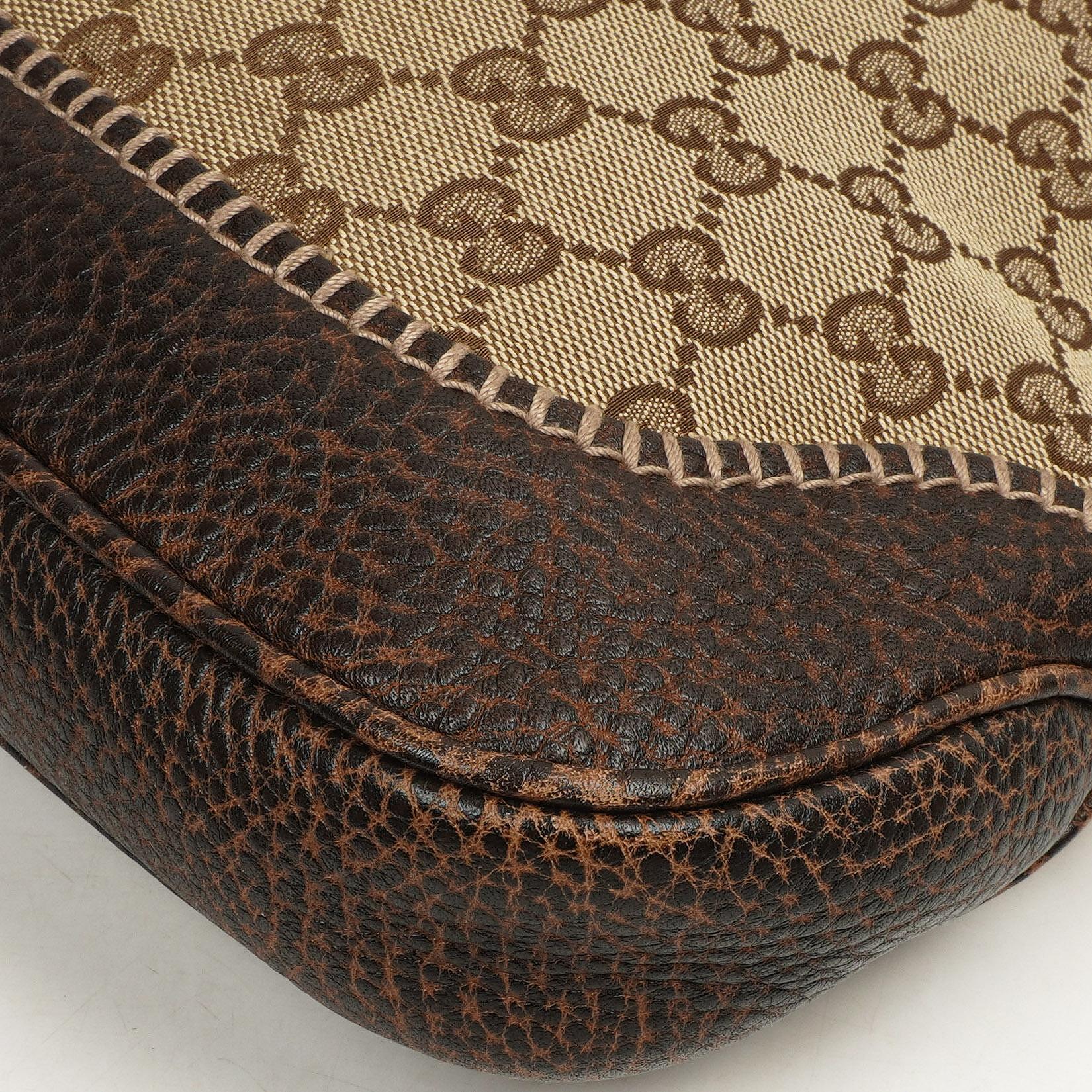 Gucci New Jackie Medium Hobo Bag GG Monogram Braun