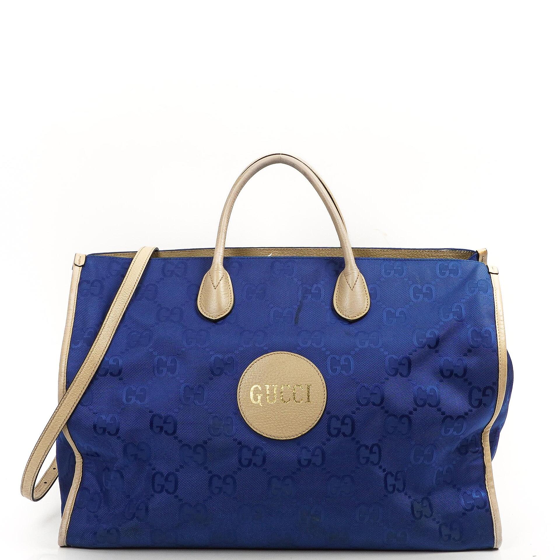 Gucci Off The Grid Tote Tasche Orient Blau GG Econyl Nylon Monogram Groß