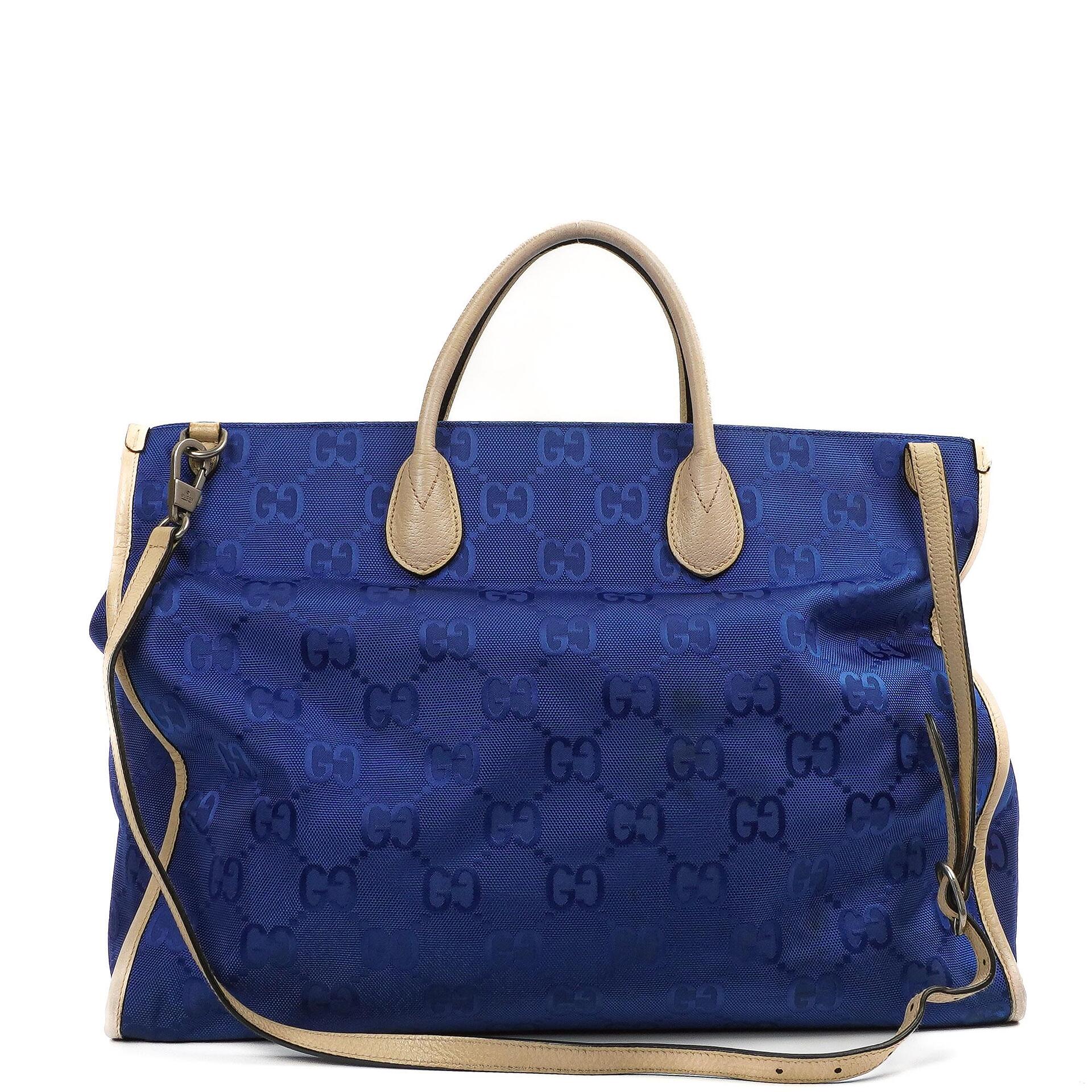 Gucci Off The Grid Tote Tasche Orient Blau GG Econyl Nylon Monogram Groß