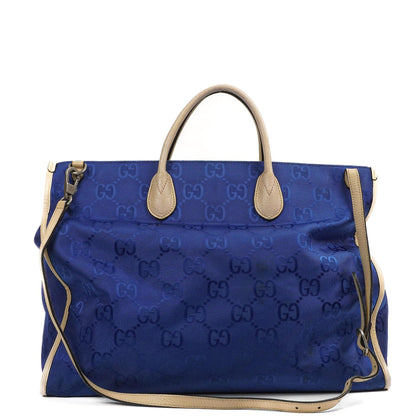 Gucci Off The Grid Tote Tasche Orient Blau GG Econyl Nylon Monogram Groß