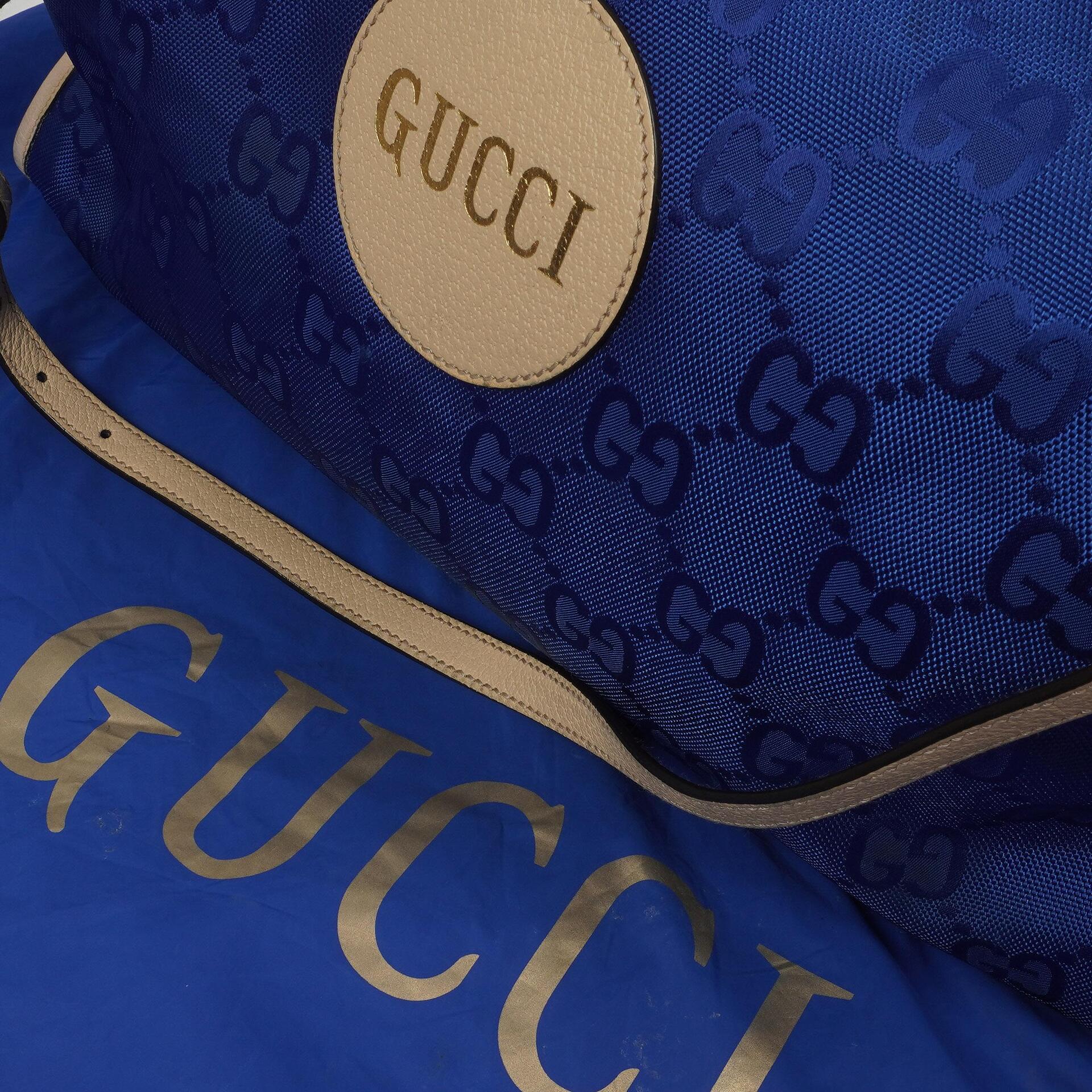Gucci Off The Grid Tote Tasche Orient Blau GG Econyl Nylon Monogram Groß