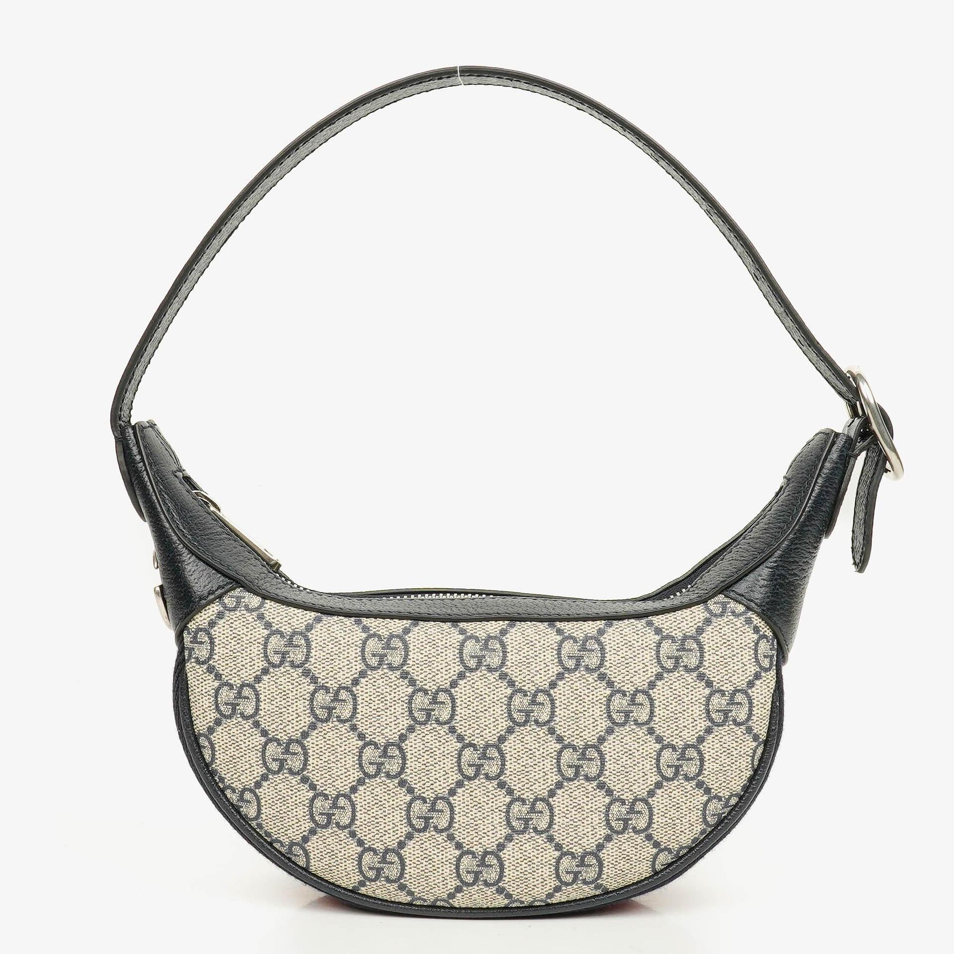Gucci Ophidia GG Supreme Mini Tasche aus Canvas und navyblauem Leder