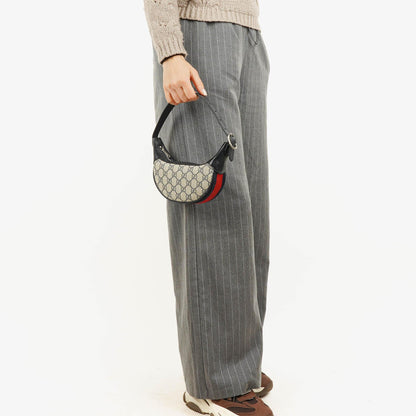 Gucci Ophidia GG Supreme Mini Tasche aus Canvas und navyblauem Leder